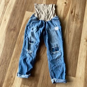 Size medium Indigo Blue maternity capris